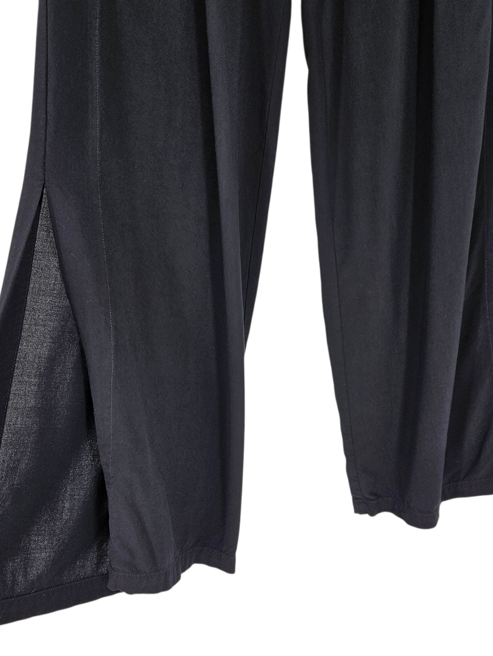 Hurley Wide Slit Leg Pants Black High Rise Pull On Stretch Waist Tie Bow Small - Picture 2 of 6